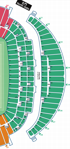 写真104枚で徹底ガイド 埼玉スタジアム各スタンド ブロックからのピッチの見え方 おすすめの座席は あなたの観戦時のお写真も募集中です サカ マイル